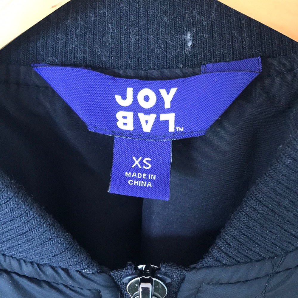 Joy Lab Dark Navy Blue Quilted Boxy Jacket XS - Picture 3 of 12
